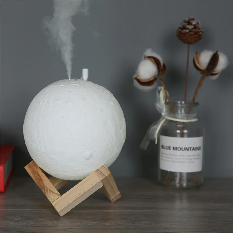 

New 900ml Air Humidifier 3D Moonlight Diffuser Aromatic Essential Oil USB Ultrasound Humidifier Night Cooling Fog Purifier
