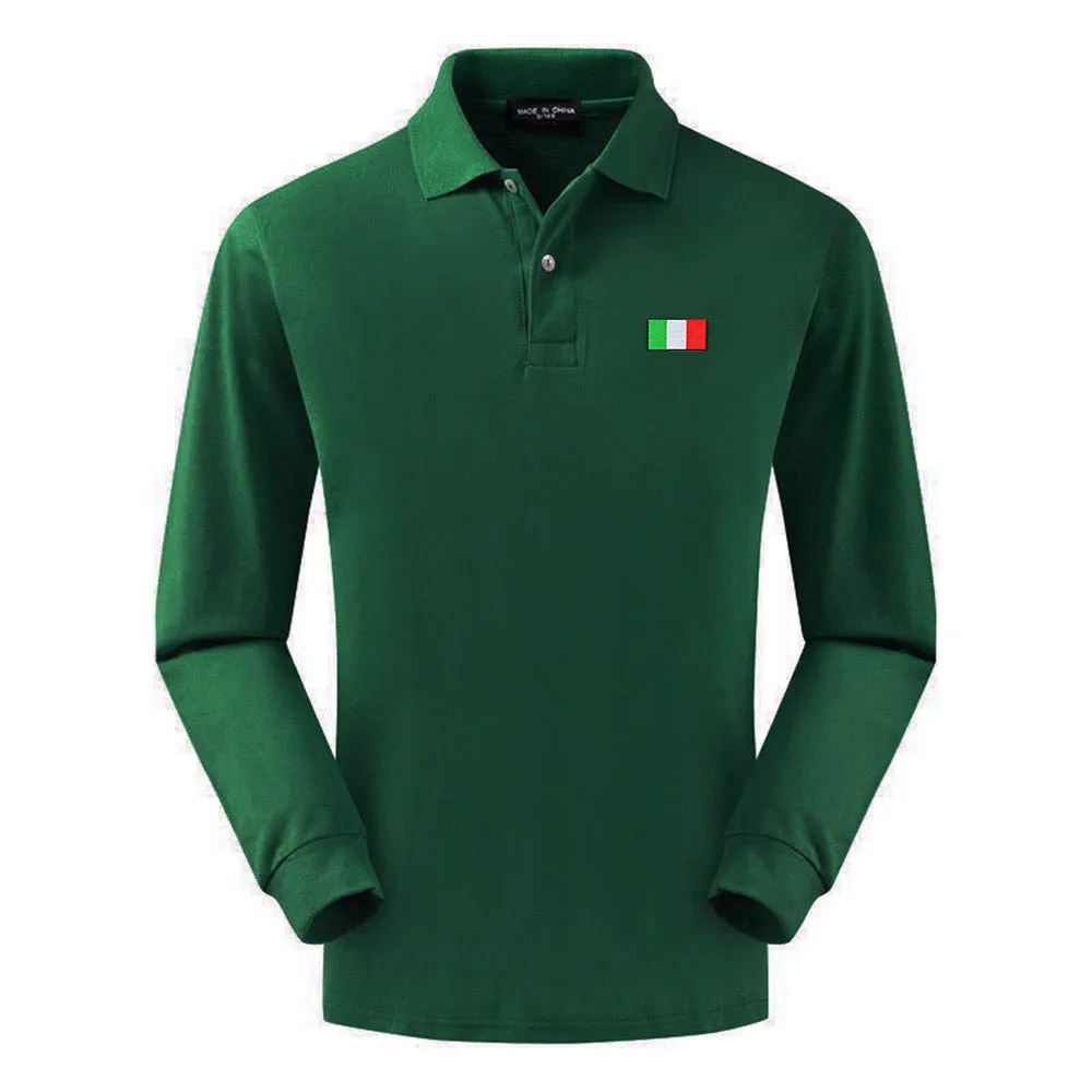 

Men's Tops New 100% Cotton High Quality Long Sleeve Polos Shirt Casual Brand Polos Fashion Lapel Men's Brand Top Sportswear