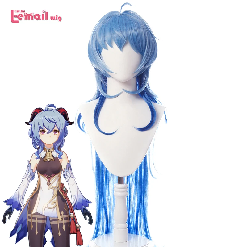 

L-email wig Game Genshin Impact Ganyu Cosplay Wigs Gradient Blue Long Cosplay Wig Two Tone Colors Heat Resistant Synthetic Hair