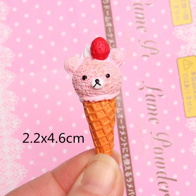 6 5 шт. Kawaii пищевая Смола Кабошон мультфильм миниатюрный Медведь Мороженое смолы кабошоны для скрапбукинга аксессуары DIY декоративное ремесло - Цвет: 6
