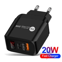 pd usb charger c usb plug wall charger quick charge 4 3 qc3 0 20w phone charging unit for iphone 12 pro max 11 redmi note 9 pro