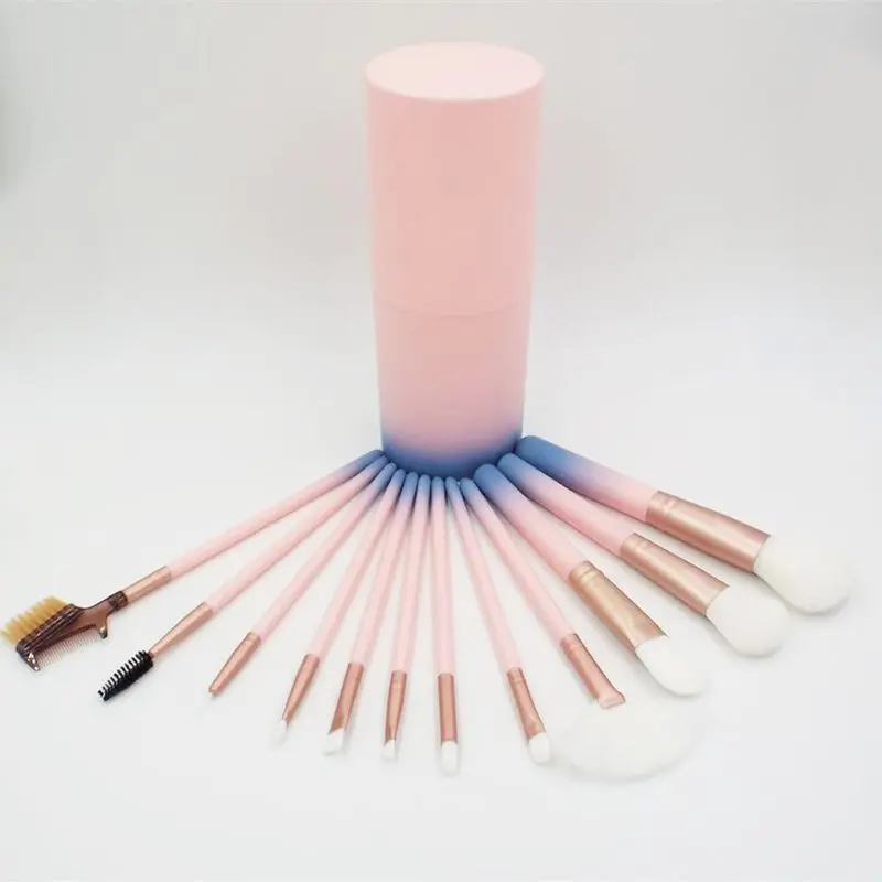 12Pcs Makeup Brushes Eye Shadow Foundation Eyebrow Oval Brush Cosmetic Make up Toothbrush Tool include Round Pen Holde D1 | Красота и