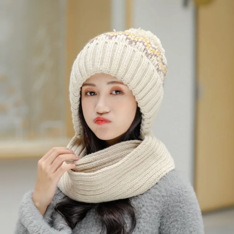 Шерстяной комплект из шапки и шарфа женский | Аксессуары для одежды