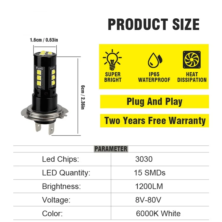 OKEEN 1 шт. H4 H7 светодиодный лампы для передних фар 15SMD 3030 Противотуманные фары Дневные Фары свет супер яркий светодиодный авто лампы H11 9005 9006 H8 H9 12В противотуманная фара