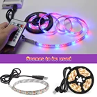 Светодиодная лента, домашняя лампа, 5 В, USB SMD2835, 1 м, 2 м, 5 м, Водонепроницаемая светодиодная подсветка для телевизора, подсветка шкафа, светодиодная лента