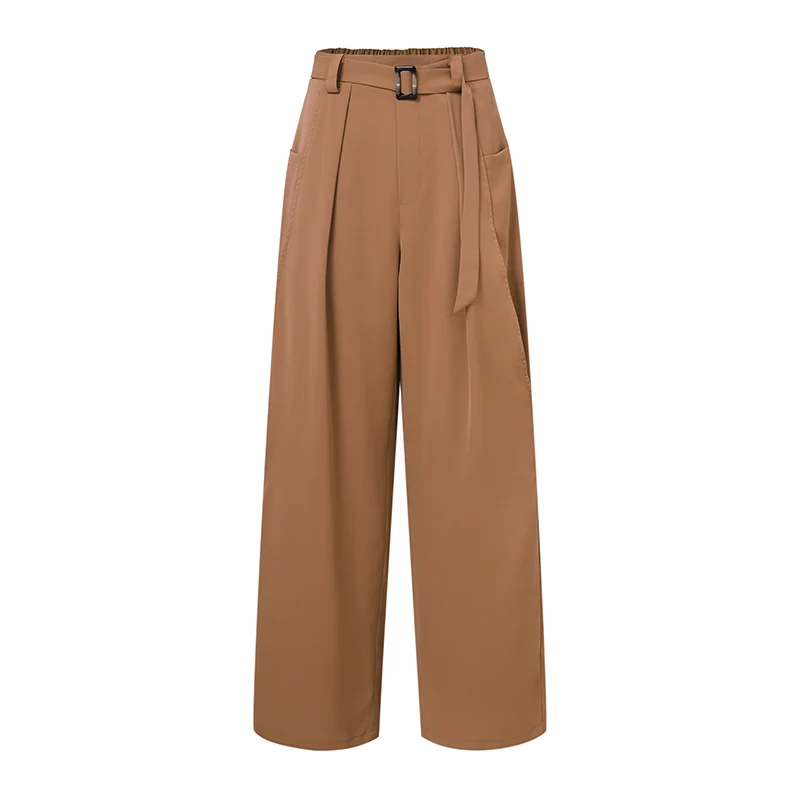 

Fashion ZANZEA Women Casual Loose Solid Wide Leg Pants Autumn Long Trousers Elastic Waist Pantalon Plus Size Palazzo Robe Femme