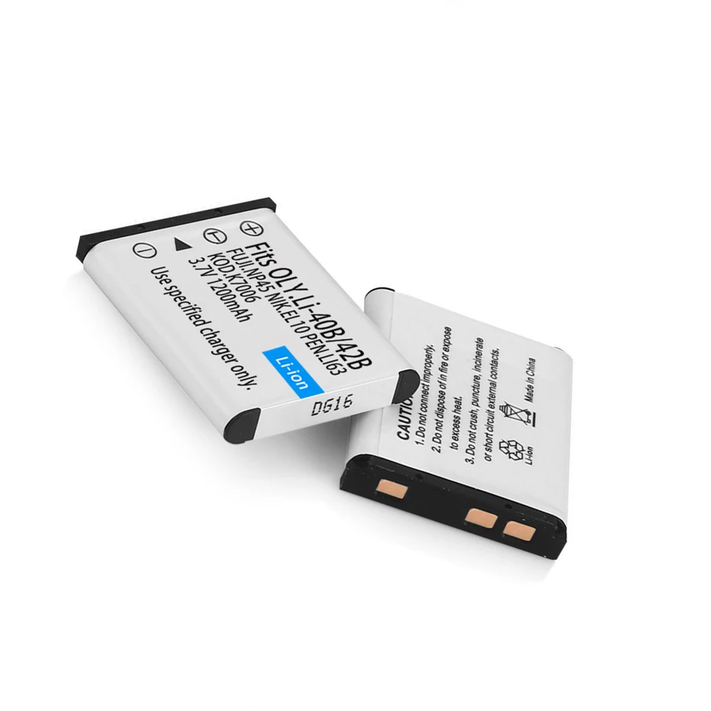 

EN-EL 10 3.7V 2PCS 1.2Ah Li-40B Li-42B Li 40B 42B Li40B Rechargeable Camera Battery For Olympus Li-42B Pentax D-Li63
