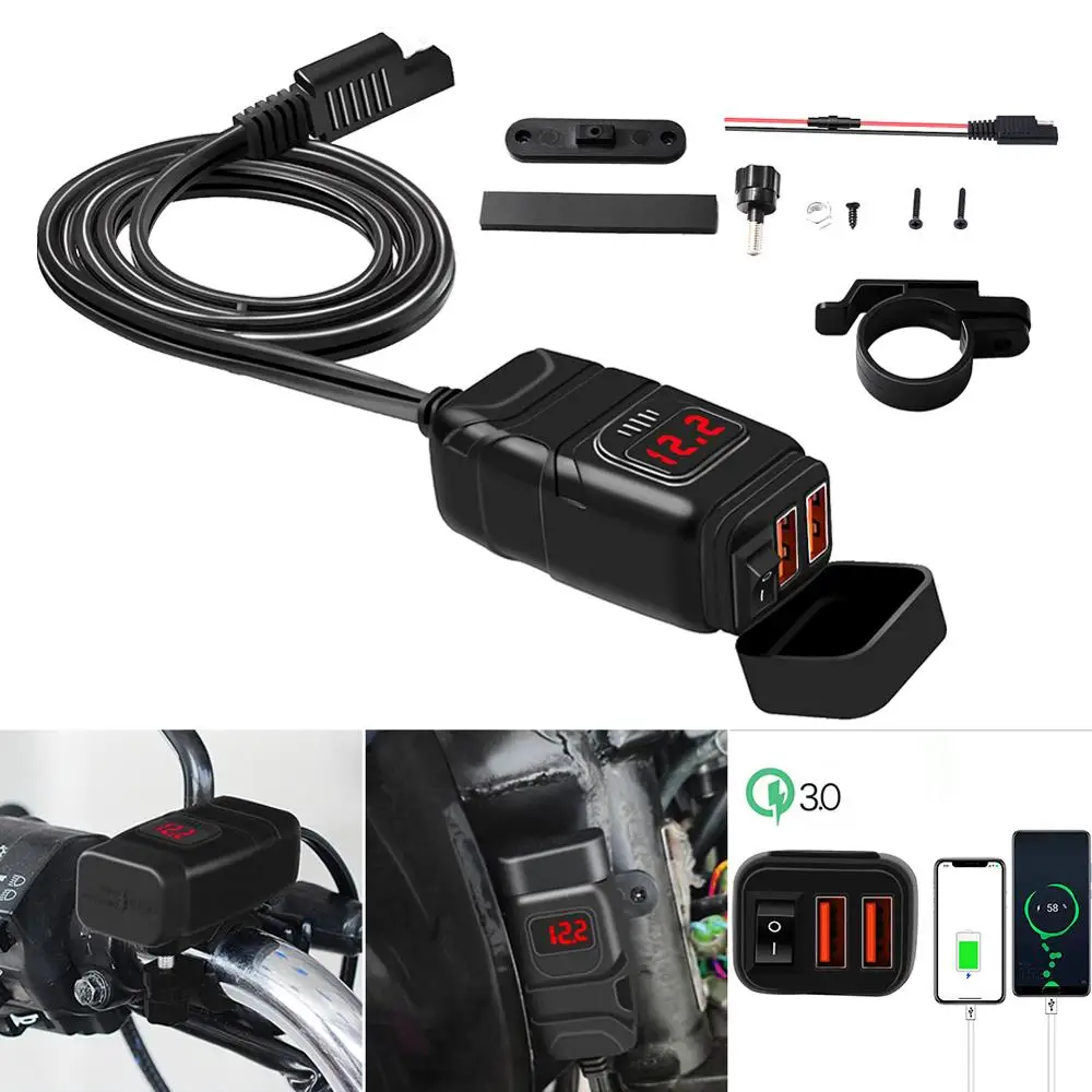 Зарядное устройство для мотоцикла автомобиля водонепроницаемый USB-адаптер 12 В