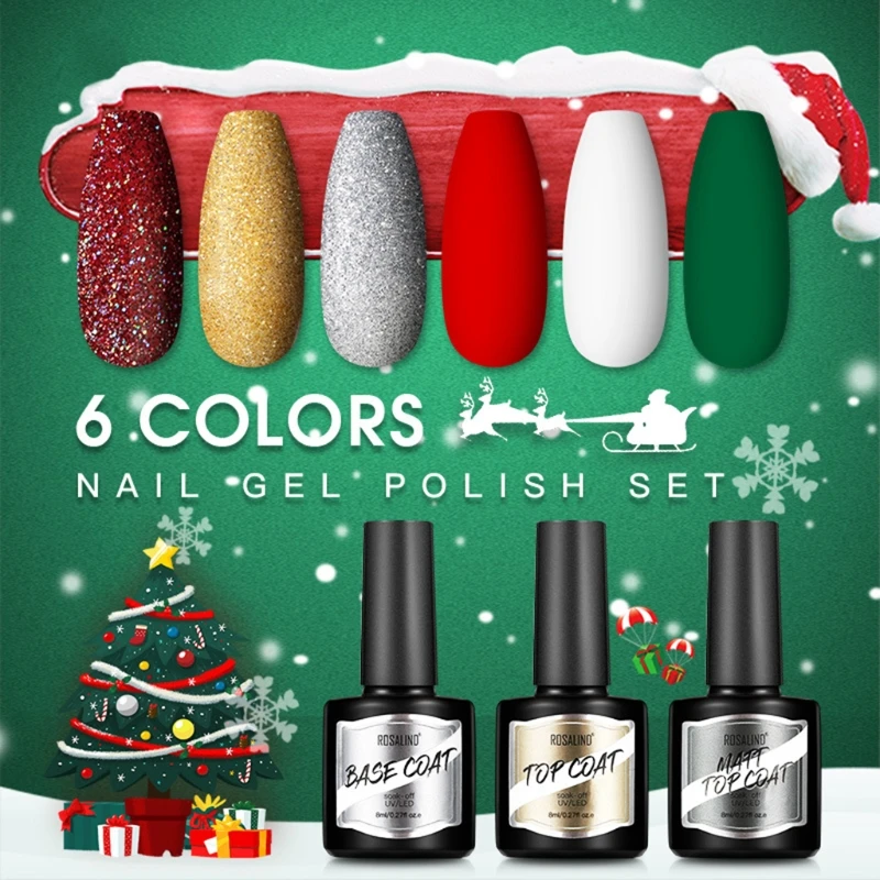 

ROSALIND 9PCS Gel Polish Set Nude Color Series Led Nail Gel Varnish Semi Permanent Nail Varnish UV Gel Nail Polish Set