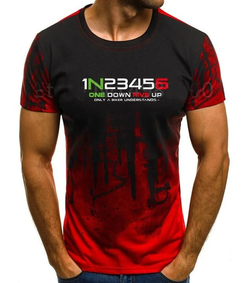 

2020 Men Clothing Fashion Short Sleeve Tshirt Hip Hop 1N23456 Funny Printed Motorcycle Cotton Funny splash-ink Printed T Shirt m