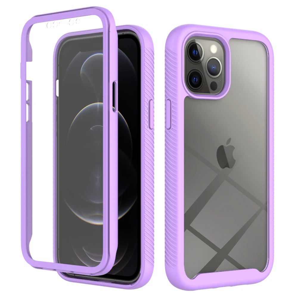 

Armor Anti Fall Phone Case For iPhone SE 2020 6 6S 7 8 Plus 11 12 13 X XS XR Mini Pro Max Three in One PET Protective film Cover