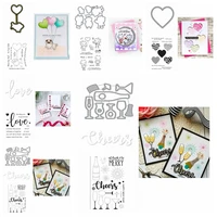 wine glass love balloon dog robot cutting dies and stamps set for diy scrapbooking crafts cards making