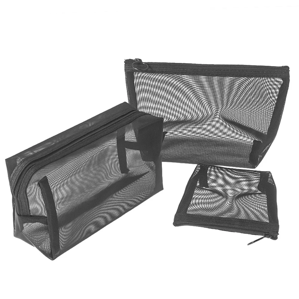 

1Pcs Women Men Cosmetic Bag Black Transparent Travel Fashion Small Large Black Toiletry Makeup Organizer Bags Case Pouch