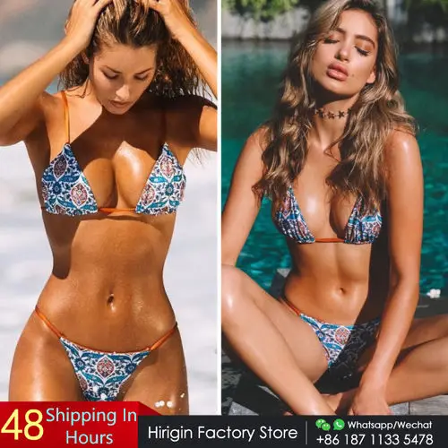 2018 бикини Для женщин купальник с цветочным рисунком костюмы для плавания