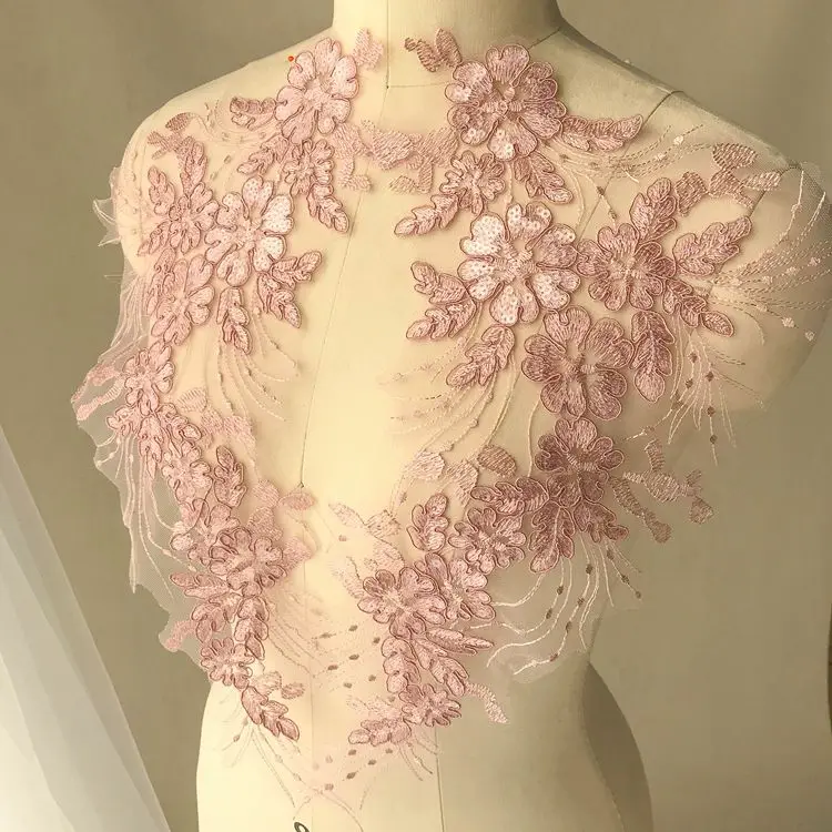 Модная элегантная Кружевная аппликация с блестками для свадебного платья