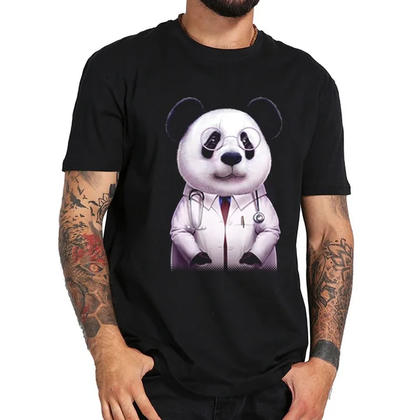 

doctor panda T-Shirt Men New Summer solid T Shirts Brand Tops