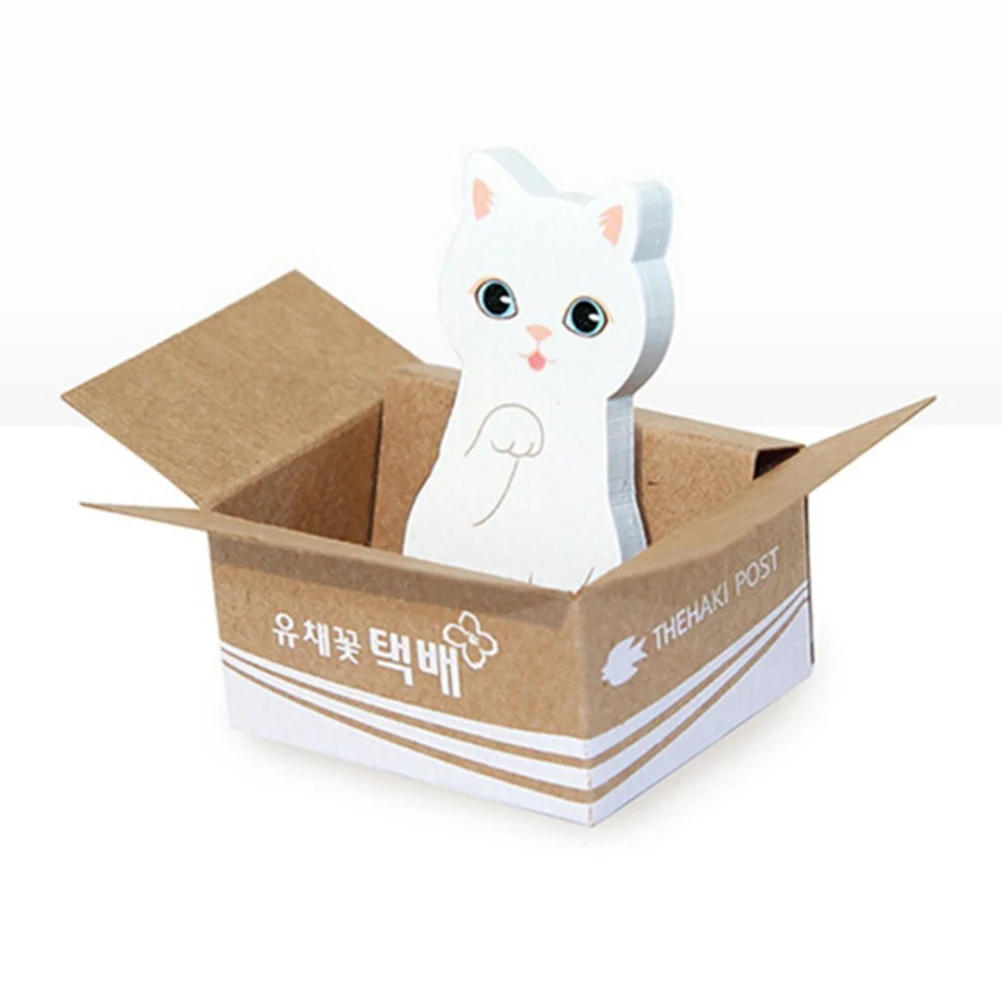 1 шт. 3D мультфильм блокнот Kawaii кошка коробка канцелярские наклейки липкие заметки