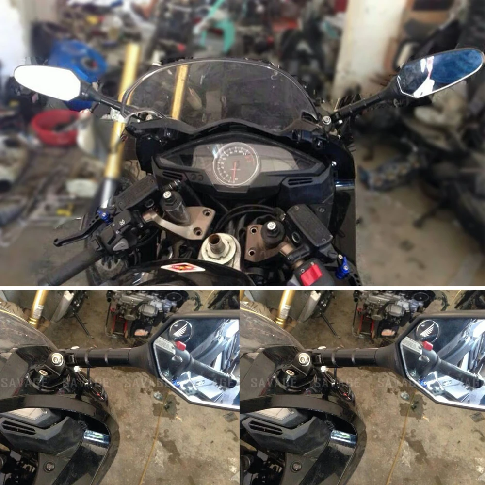 Rearview Side Mirrors LED Turn Signal For HONDA CBR 650 CBR650F 2014-2018 VFR 800 VFR800 Motorcycle Adjustable Rear View Mirror |