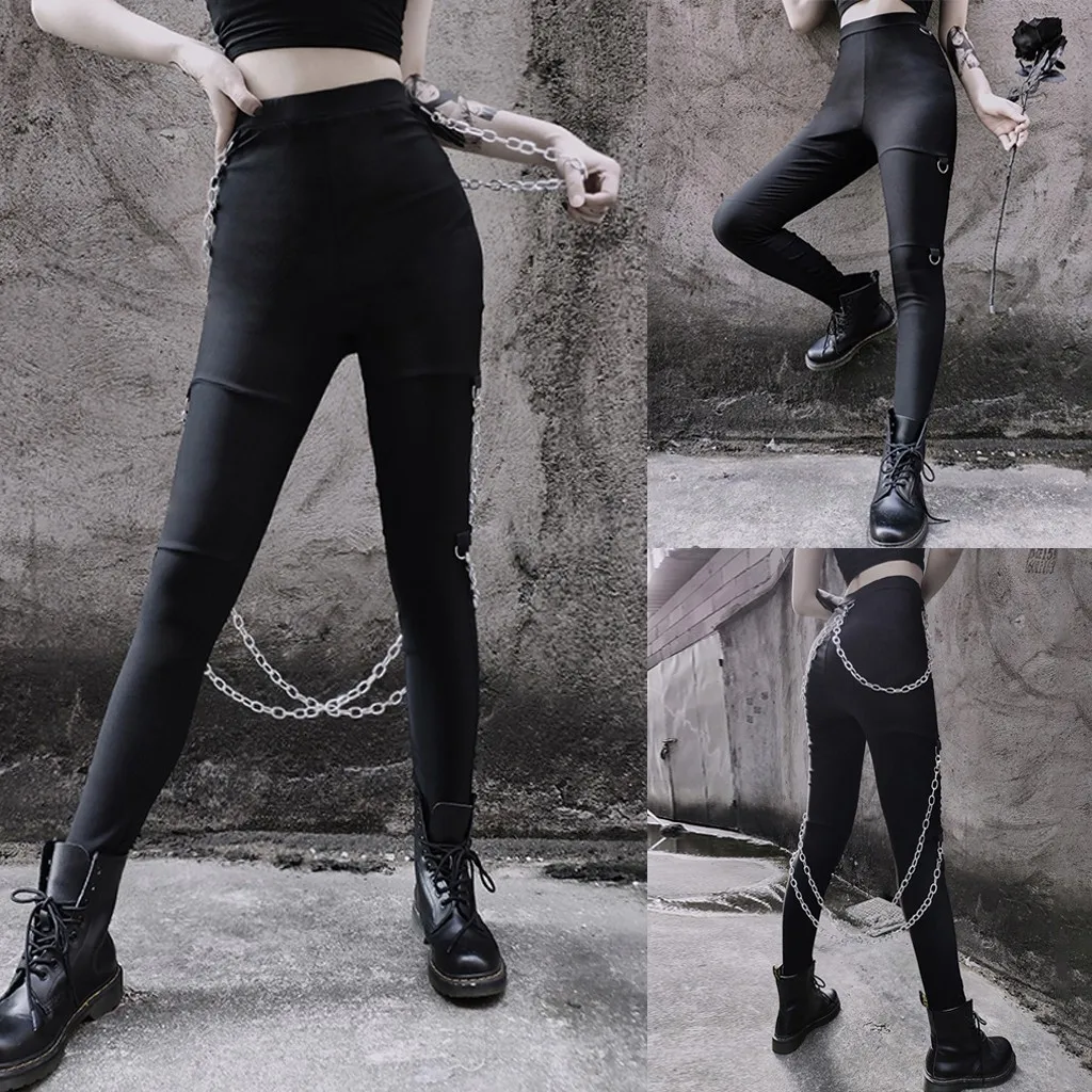 2019 женские модные кожаные брюки облегающие в стиле хип ап темно синие панковские