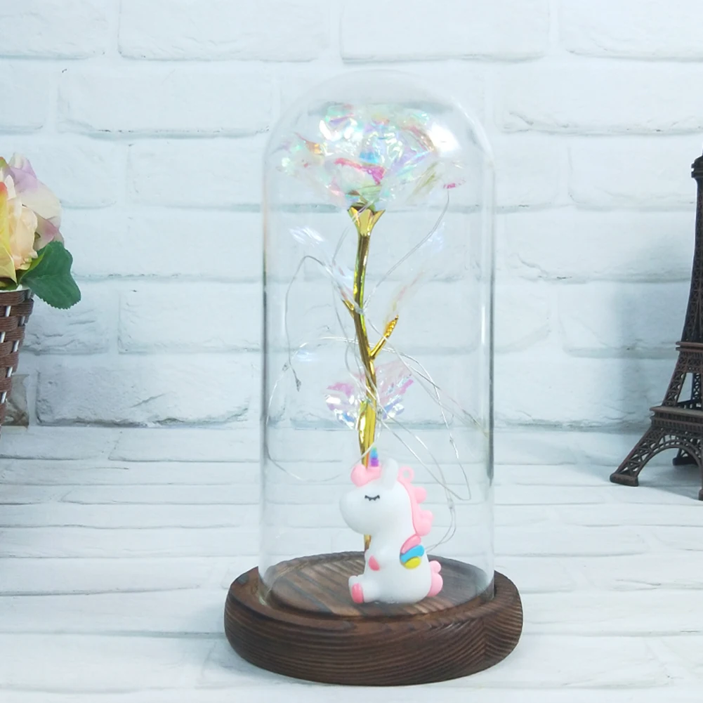 

Beauty And The Beast Rose Rose In LED Glass Dome Forever Rose Red Rose Valentine's Day Mother's Day Special Romantic Gift