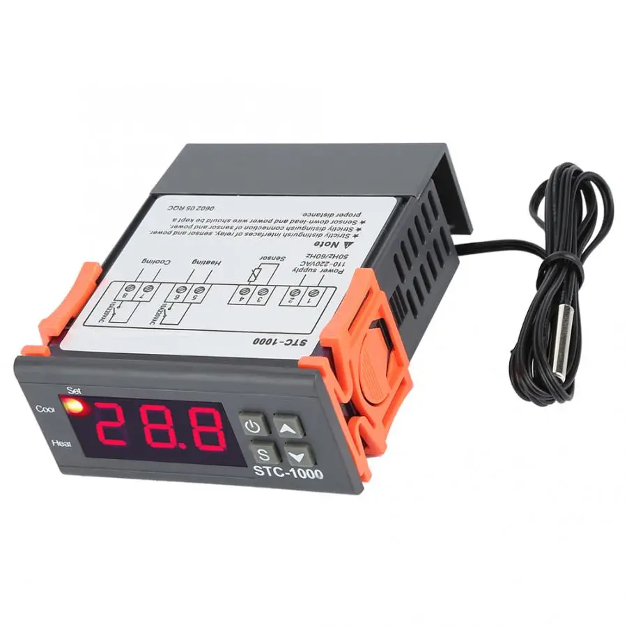 STC-1000 Digital Temperature NTC Sensor 110-220V Temp Controller Electric Thermostat Control For Aquarium Zoo or Terrariums | Инструменты