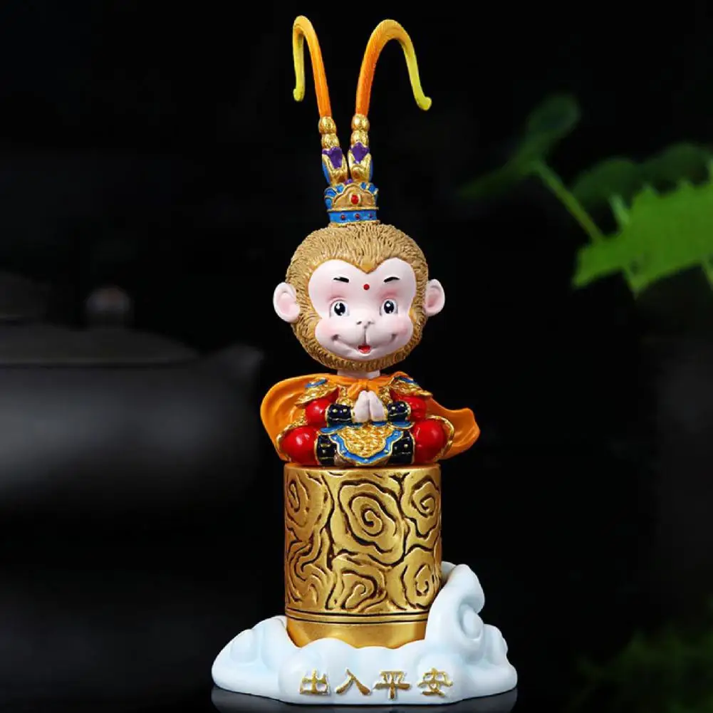 

AGETUNR 1pc Car Goods Gift Doll Ornaments Auto Interior Decoration Resin Cute Monkey King Shape Ornaments For Car Accessories