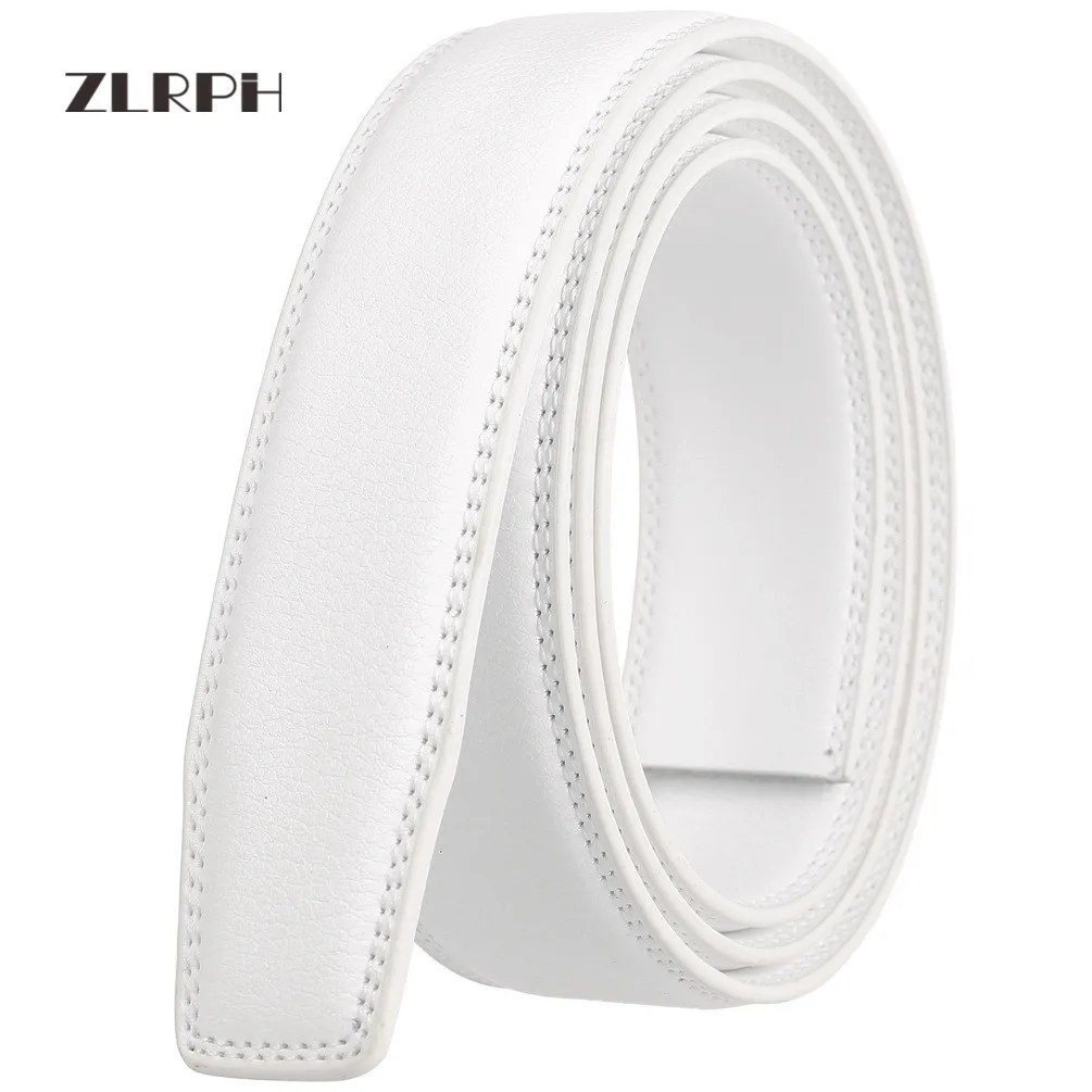 

ZLRPH Famous Brand Belt Men Top Quality Belts for Men 3.5 cm Strap Male Metal Automatic Buckle White