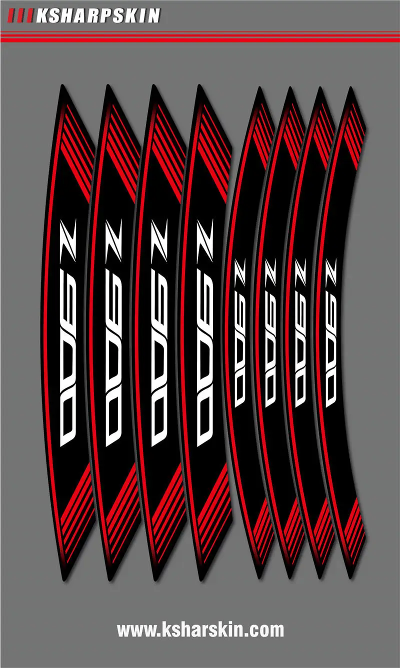 

New tire motorcycle sticker inner ring personality reflective decorative decal for KAWASAKI Z900