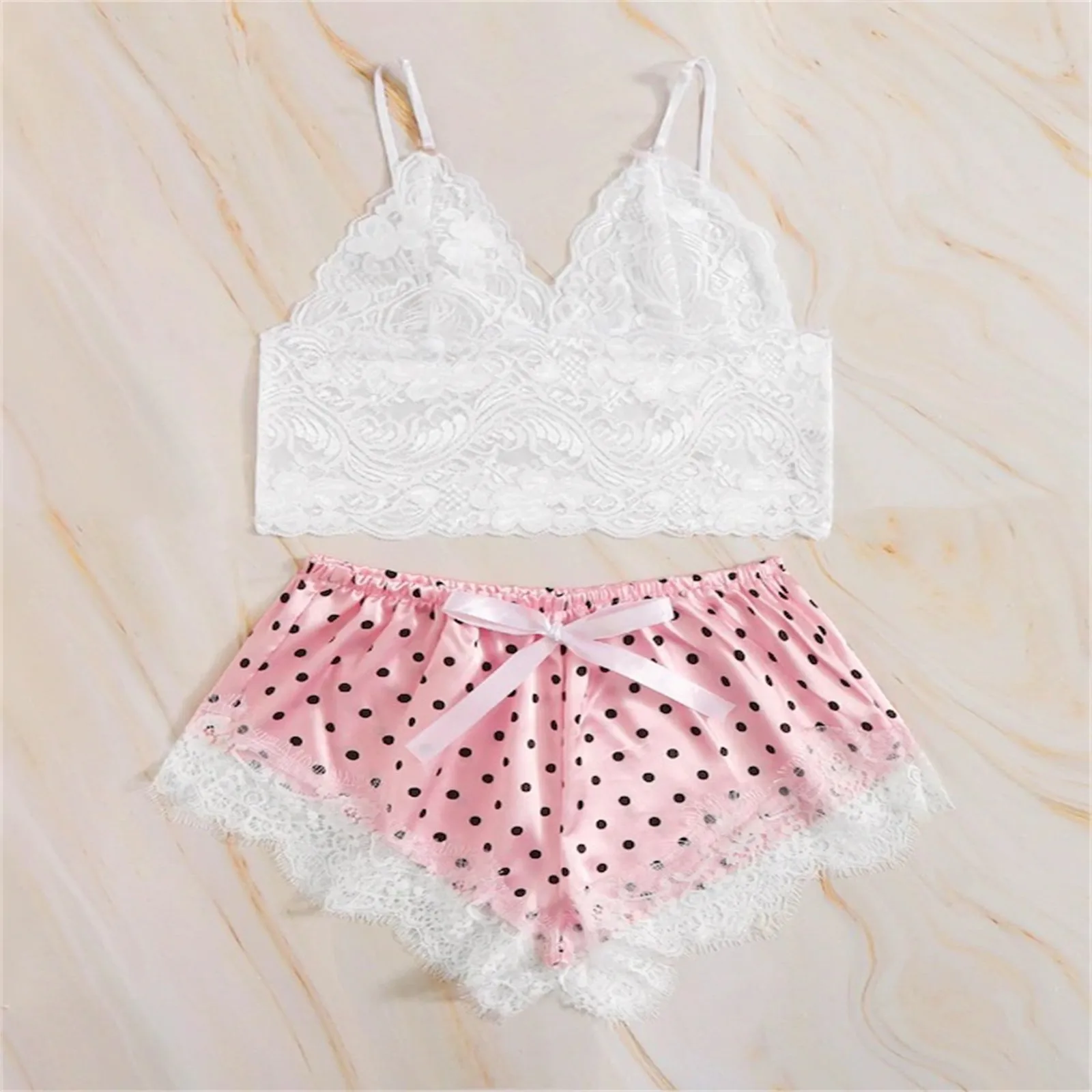 Модная женская ночная рубашка бюстгальтер с принтом шорты без ободка нижнее