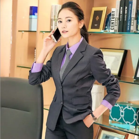 Офисная униформа дизайнерские женские брючные костюмы из двух предметов черный