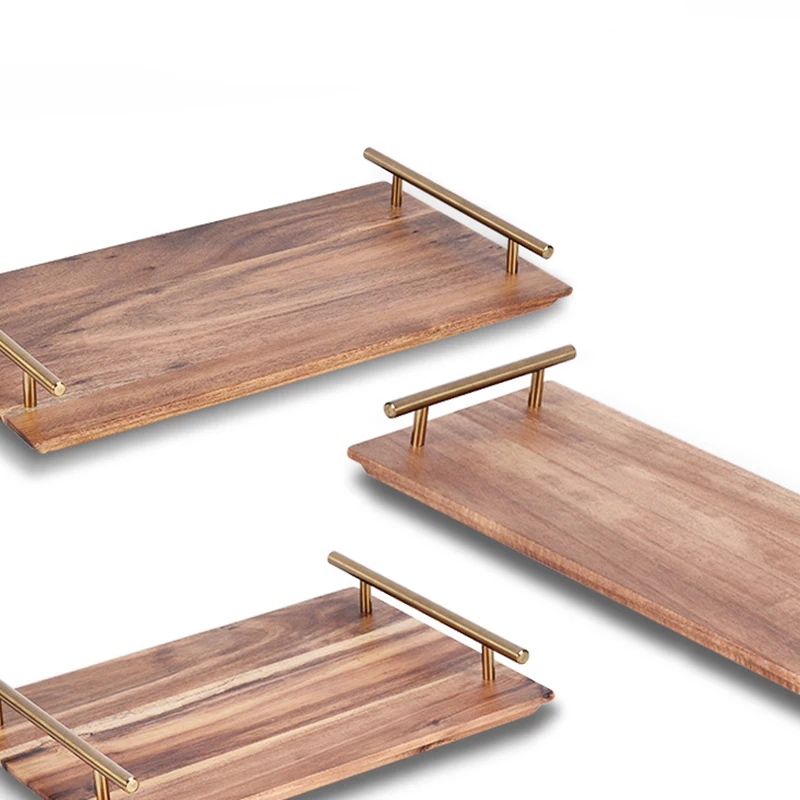 Скандинавский деревянный поднос для сервировки еды чая фруктов обеденный