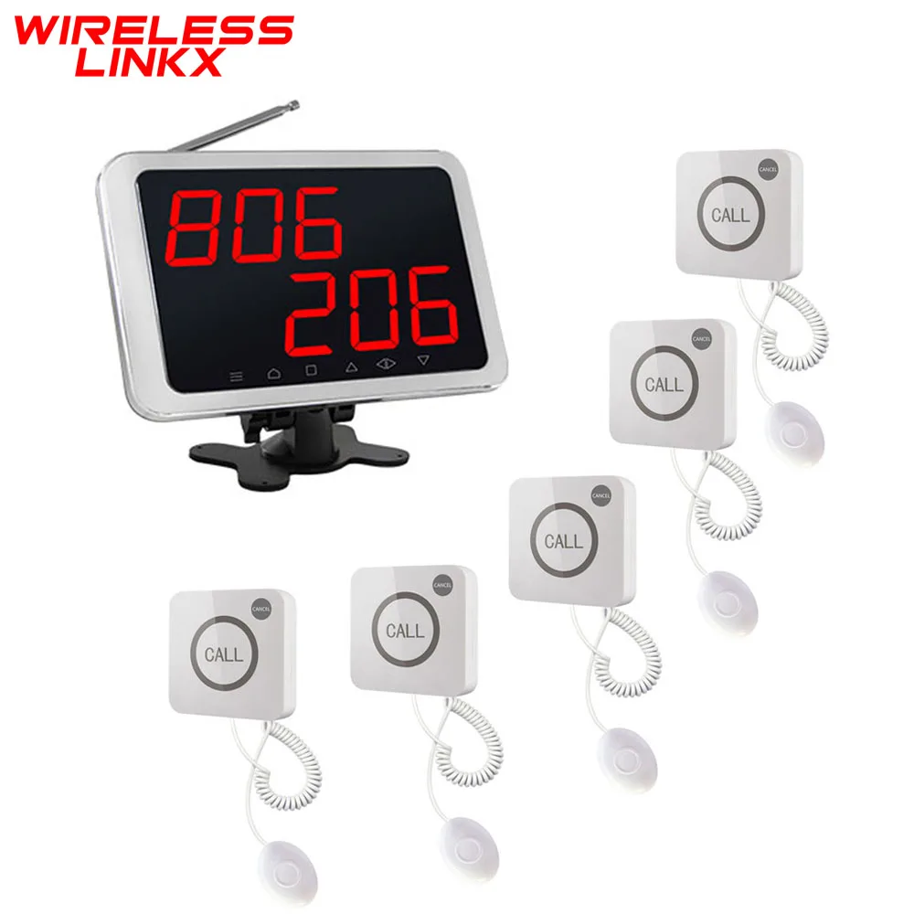 Wirelesslinkx Wireless nursing home hospital patient bed nurse call bell system with 5 call buttons