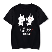 funny rabbit japanese friend print ladies t shirt casual basics o collar white black shirt short sleeve ladies t shirtdrop ship