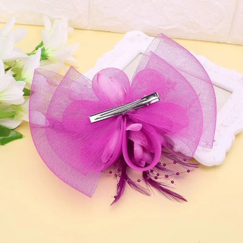 Женская Вуалетка перо заколка для волос невесты свадебный головной убор большая