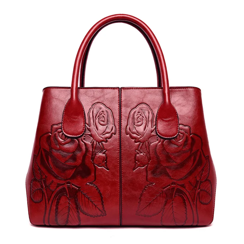 Новая модная рельефная сумка через плечо в китайском национальном стиле кожаная