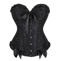 fashion design shapewear waist traine gothic support and chest mesh lace tight fitting boned bowknot corset punk plus corselet