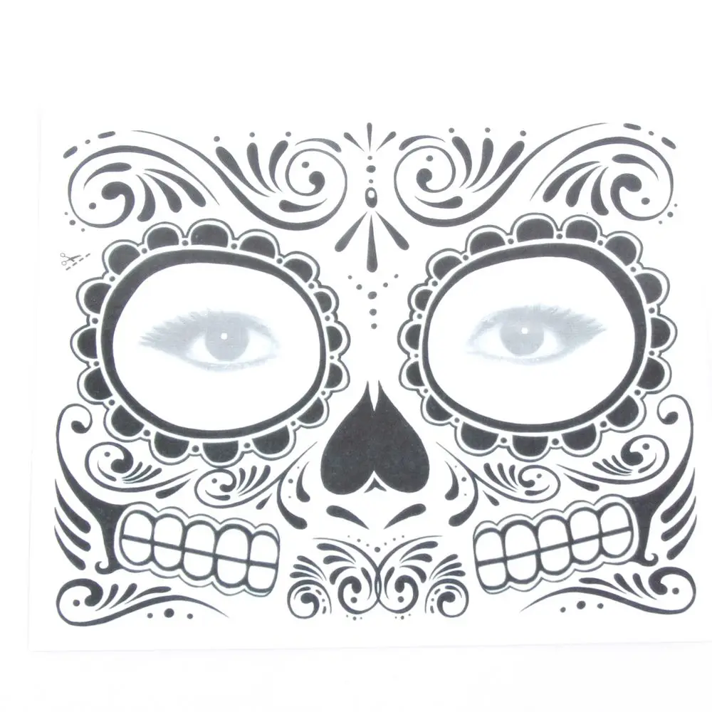 Наклейка для макияжа лица специальная водостойкая татуировка День мертвых