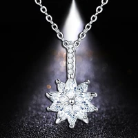 huami flower necklace pendant popular shiny 40cm chain extension 5cm colorful zircon jewelry for women gift for girlfriend