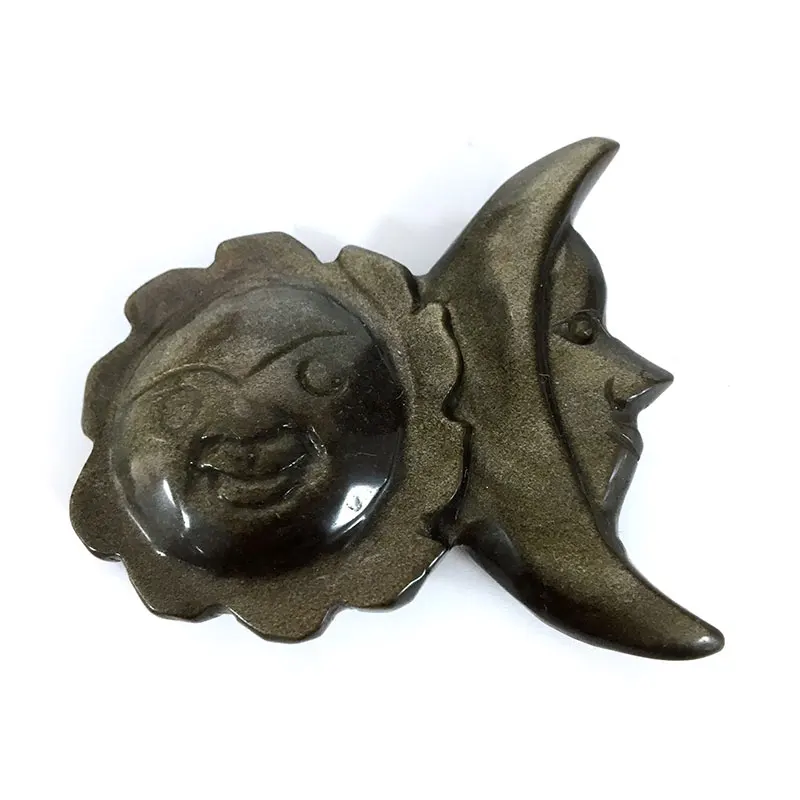 Высококачественные золотые обсидиановые лечебные драгоценные камни ручной