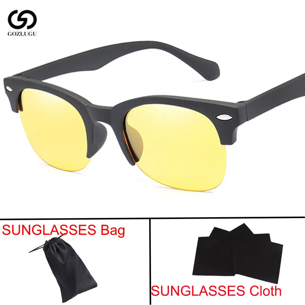 Поляризованные солнцезащитные очки мужские круглые с полуободковой оправой