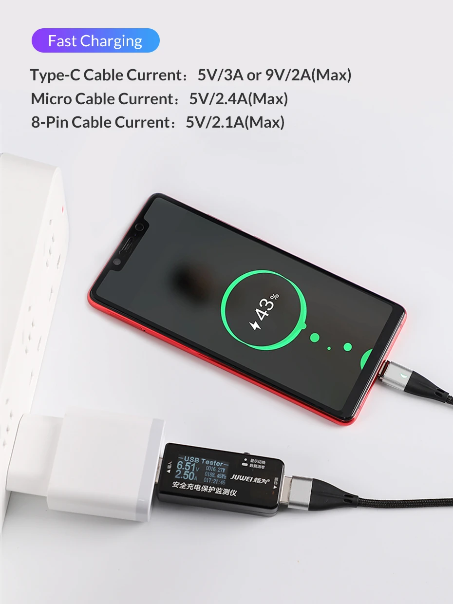 3A Магнитный кабель type C кабель для быстрой зарядки для IPhone X XS MAX Micro USB зарядное устройство кабель для быстрой зарядки данных 3,0 кабель для зарядки