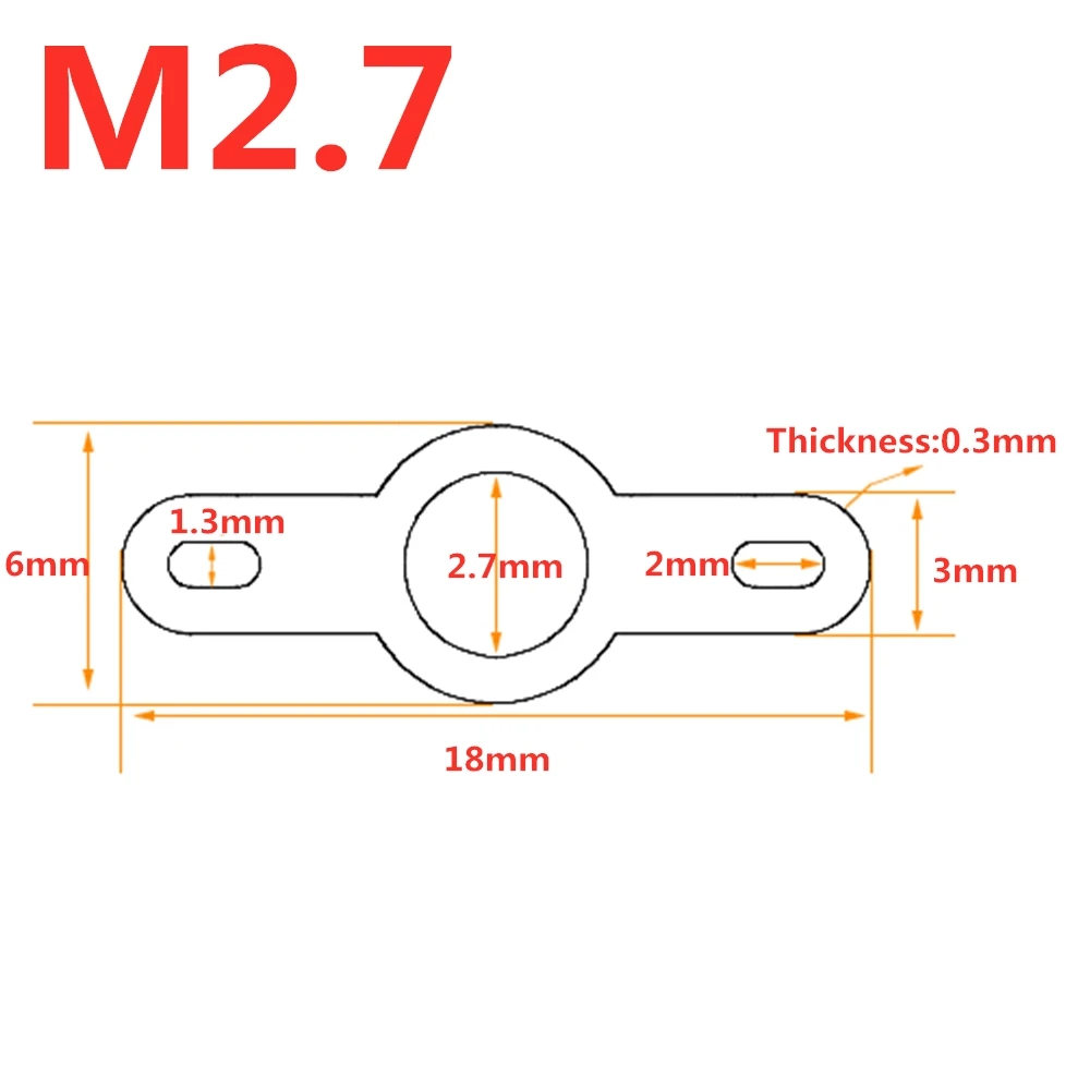 50 шт/100 шт Посеребренная медь с двойной головкой паяльный терминал M2.2-M4.2 круговой сварной шайбы сварочный лист пайки наконечник - Цвет: M2.7