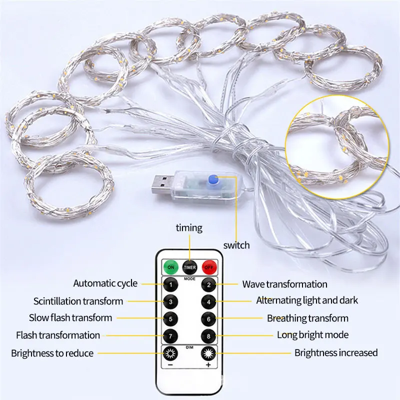 Светодиодная гирлянда с медным проводом праздничное Рождественское украшение