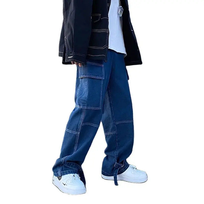 

S-5XL Men Jeans Wide Leg Denim Pant Men's Jeans Autumn Streetwear Hip Hop Casual Loose Straight Baggy Male Pants Brand Trousers