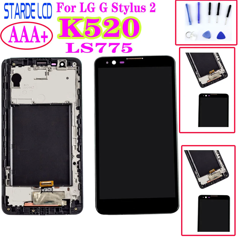 AAA + для LG G Stylus 2 LS775 K520 черный ЖК сенсорный экран дигитайзер дисплей в сборе с