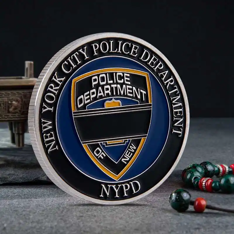 Нью-Йоркский Полицейский отдел NYPD Blue lives Matter Skull памятный обмен монет монеты