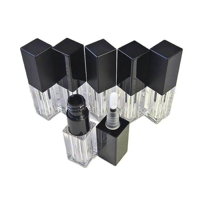 3.5ML 50pcs/lot Empty Square Plastic Lip Gloss Tube DIY Elegant Lipstick Sample Bottle Cosmetic Containers Lipgloss Package