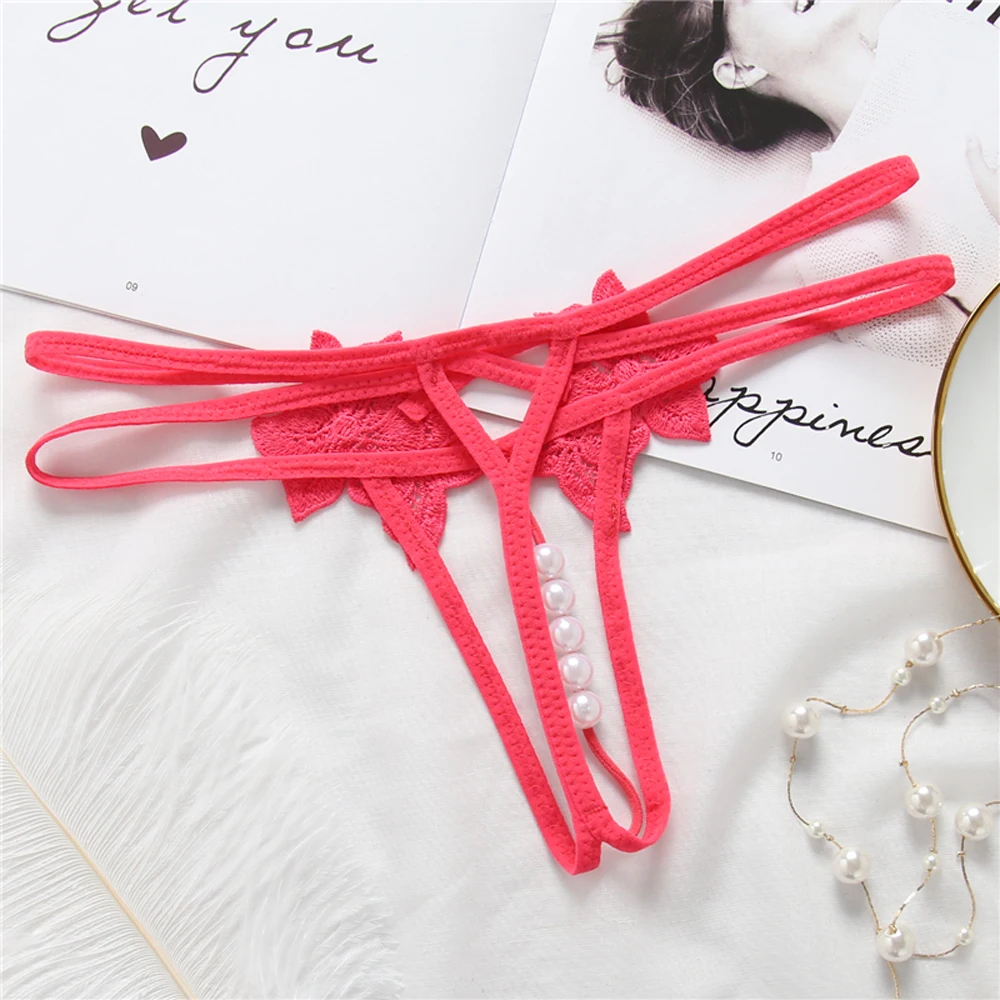 Полые сексуальные стринги жемчужные милые трусики бисероплетение сексуальное