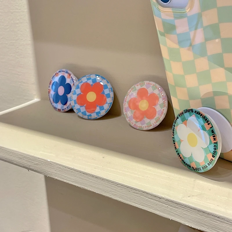 universal mobile phone bracket 3d cute flowers phone expanding stand finger holder for phone stand accessories for mobile phones free global shipping