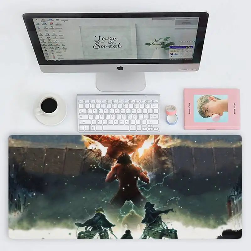 

Attack on Titan gamer play mats Mousepad Desk Table Protect Game Office Work Mouse Mat pad X XL Non-slip Laptop Cushion